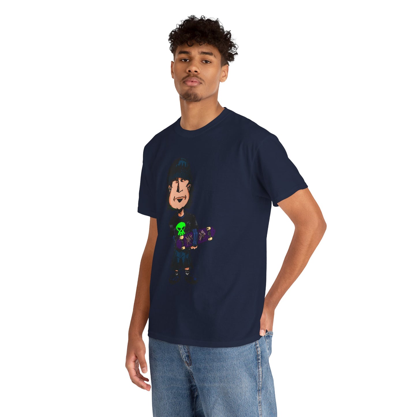 Rude Skater Dude - Skate Punk Cartoon Tee – Boy with Skateboard Graphic Shirt