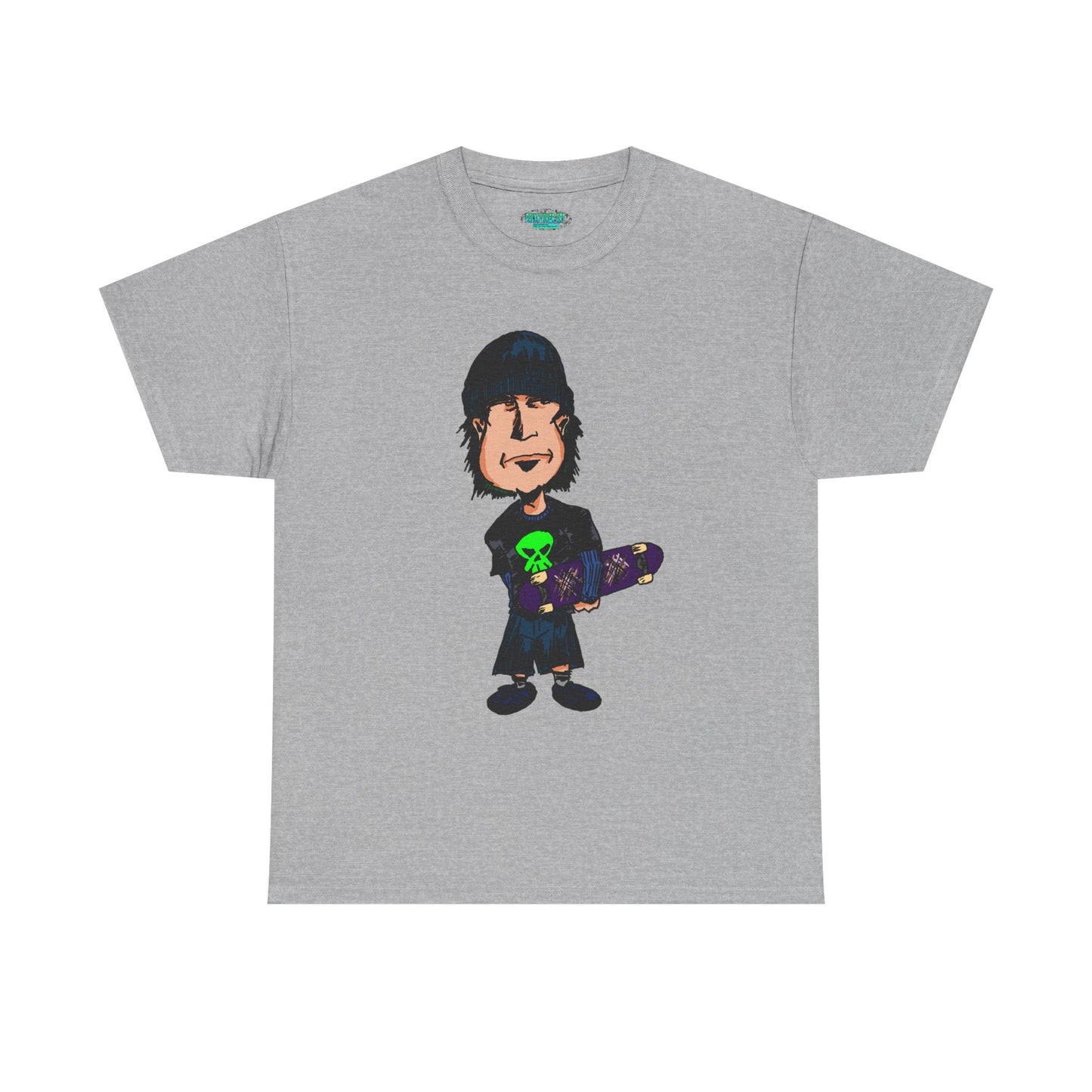Rude Skater Dude - Skate Punk Cartoon Tee – Boy with Skateboard Graphic Shirt