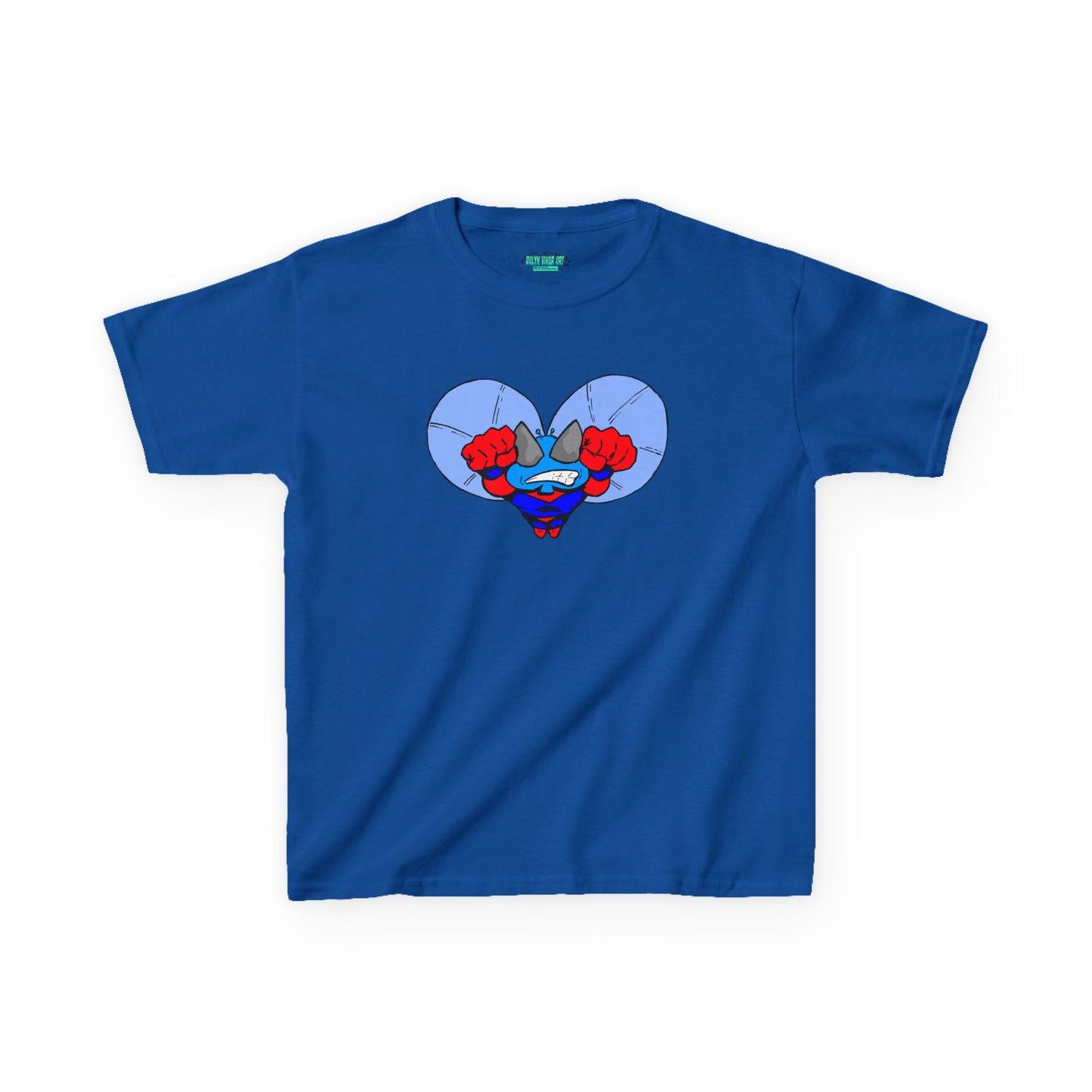 Astro-Fly Kids Superhero T‑Shirt — Cute Blue Hero Design
