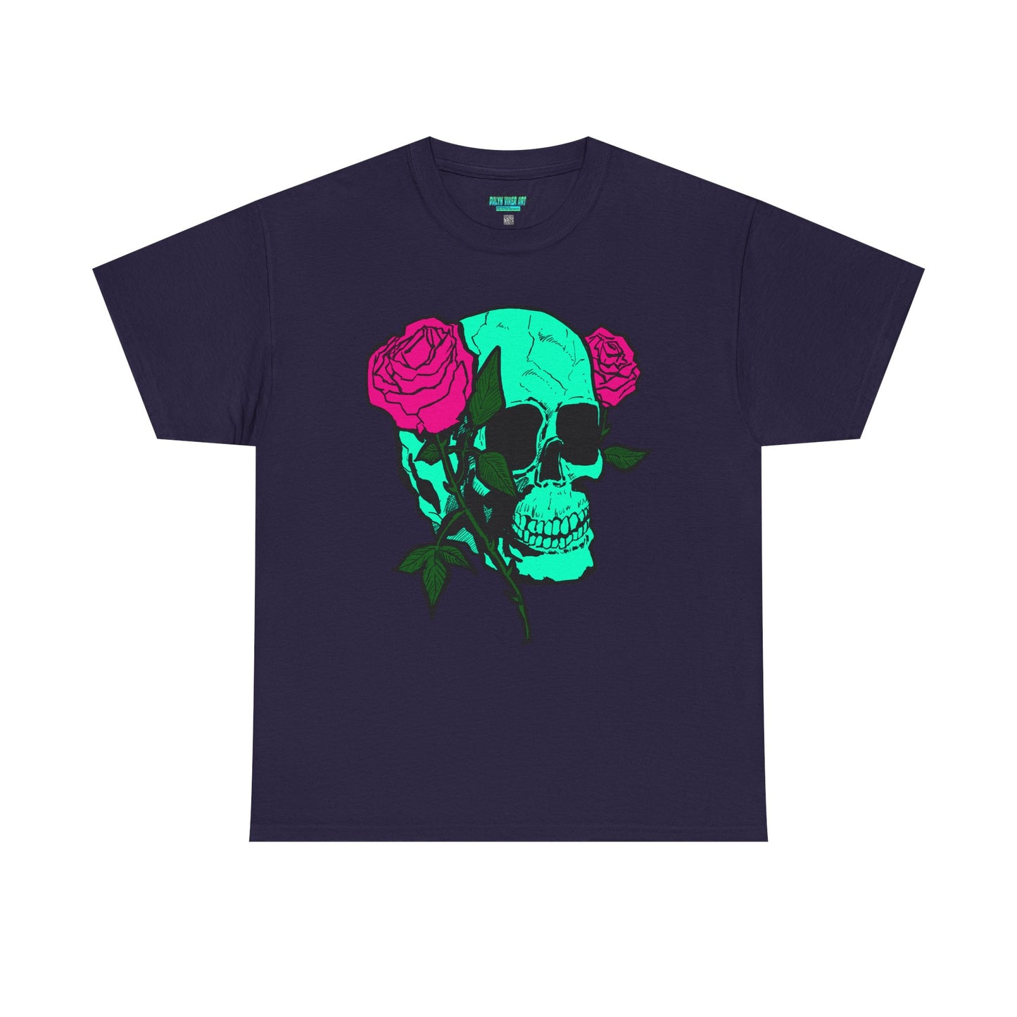 Edgy Skull & Roses Unisex Heavy Cotton Tee - Graphic T-Shirt for Alternative Fashion Lovers