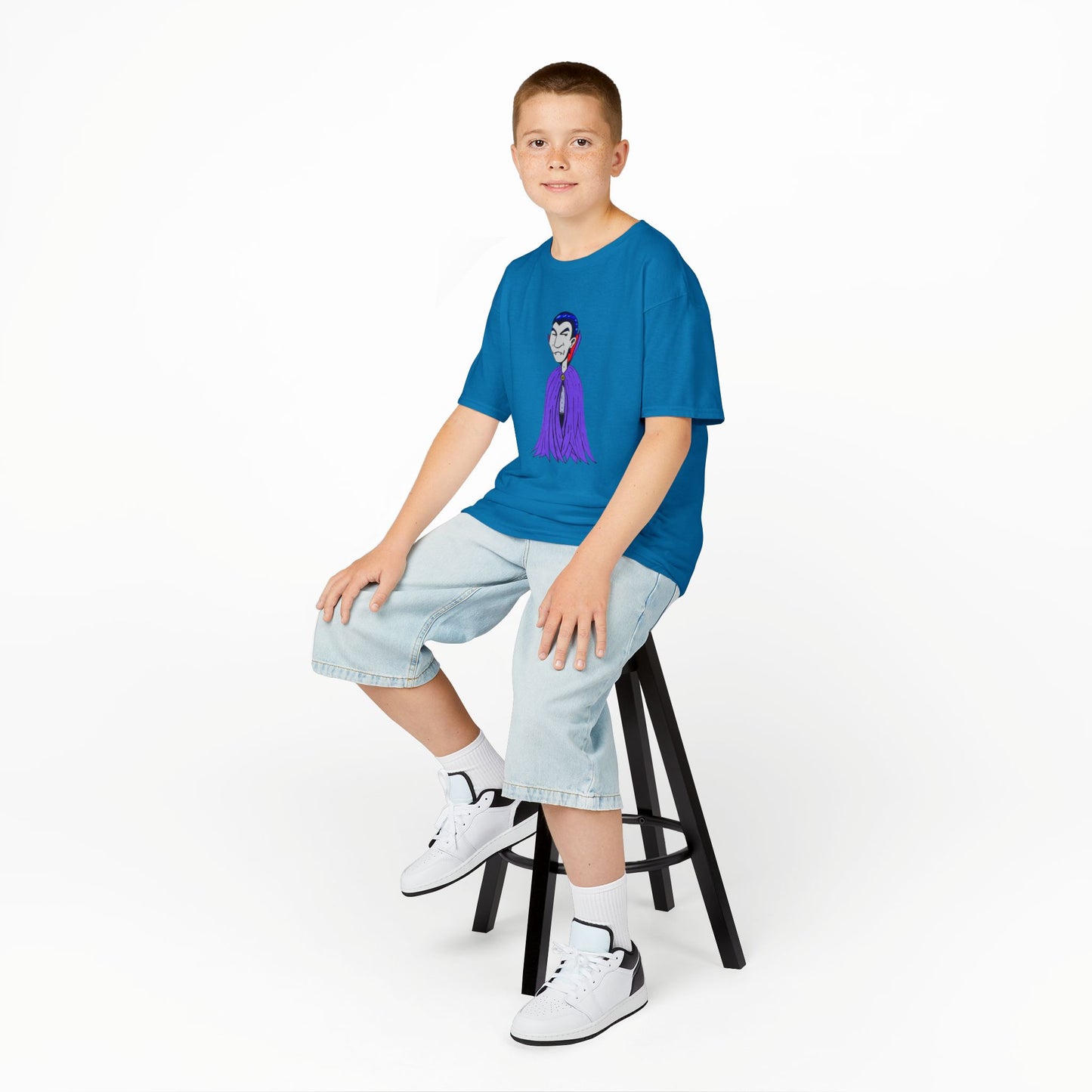 Kids Vampire T-Shirt — Cute Purple Dracula Tee for Halloween