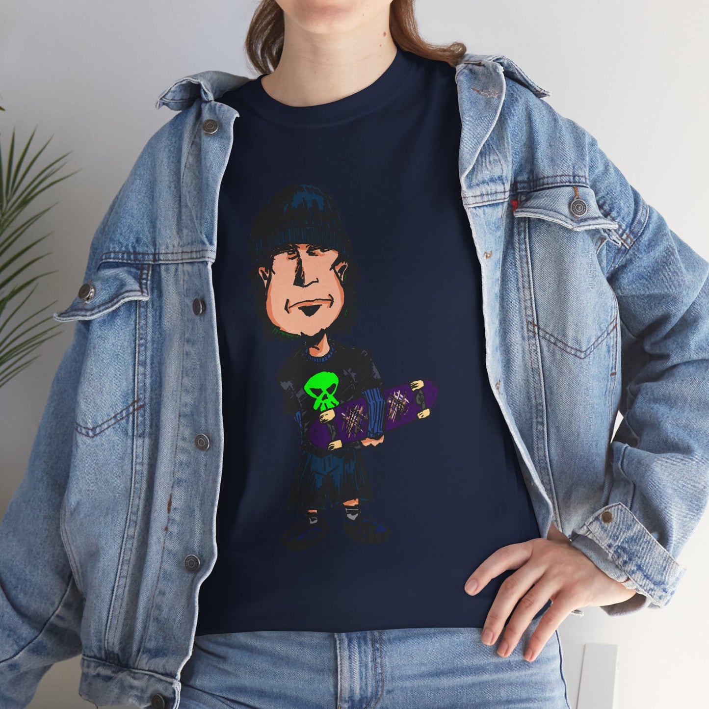 Rude Skater Dude - Skate Punk Cartoon Tee – Boy with Skateboard Graphic Shirt