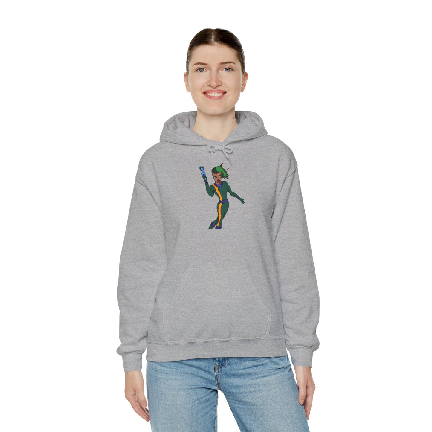 Funky Retro Space Warrior Hoodie - Unisex Heavy Blend™ Hooded Sweatshirt, Cozy Trendy Pullover, Perfect Gift for Dance Lovers, Party Vibes, [...]