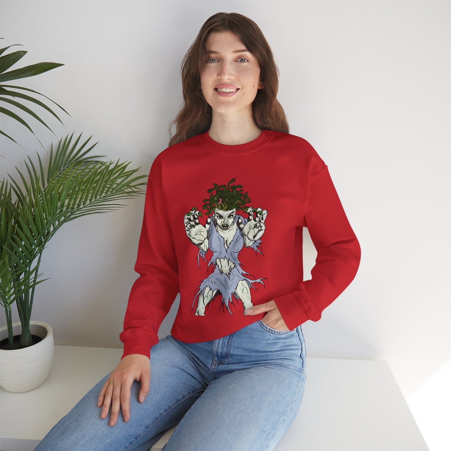 Medusa Inspired Unisex Heavy Blend Crewneck Sweatshirt