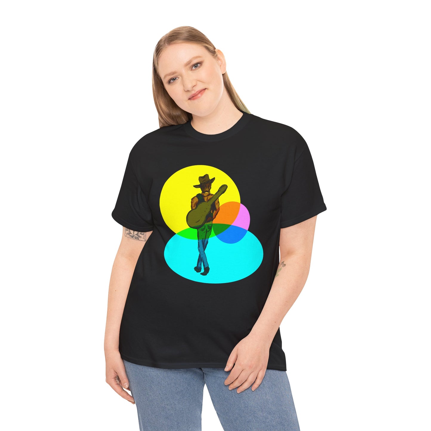 Cowboy Guitar Tee — Colorful Music T‑Shirt