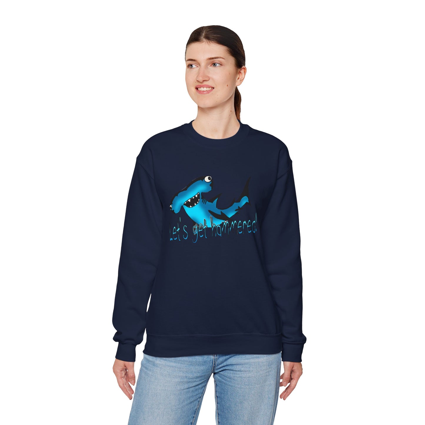 Harley Hammerhead Playful Shark Sweatshirt - 'Let's Get Hammered' Crewneck