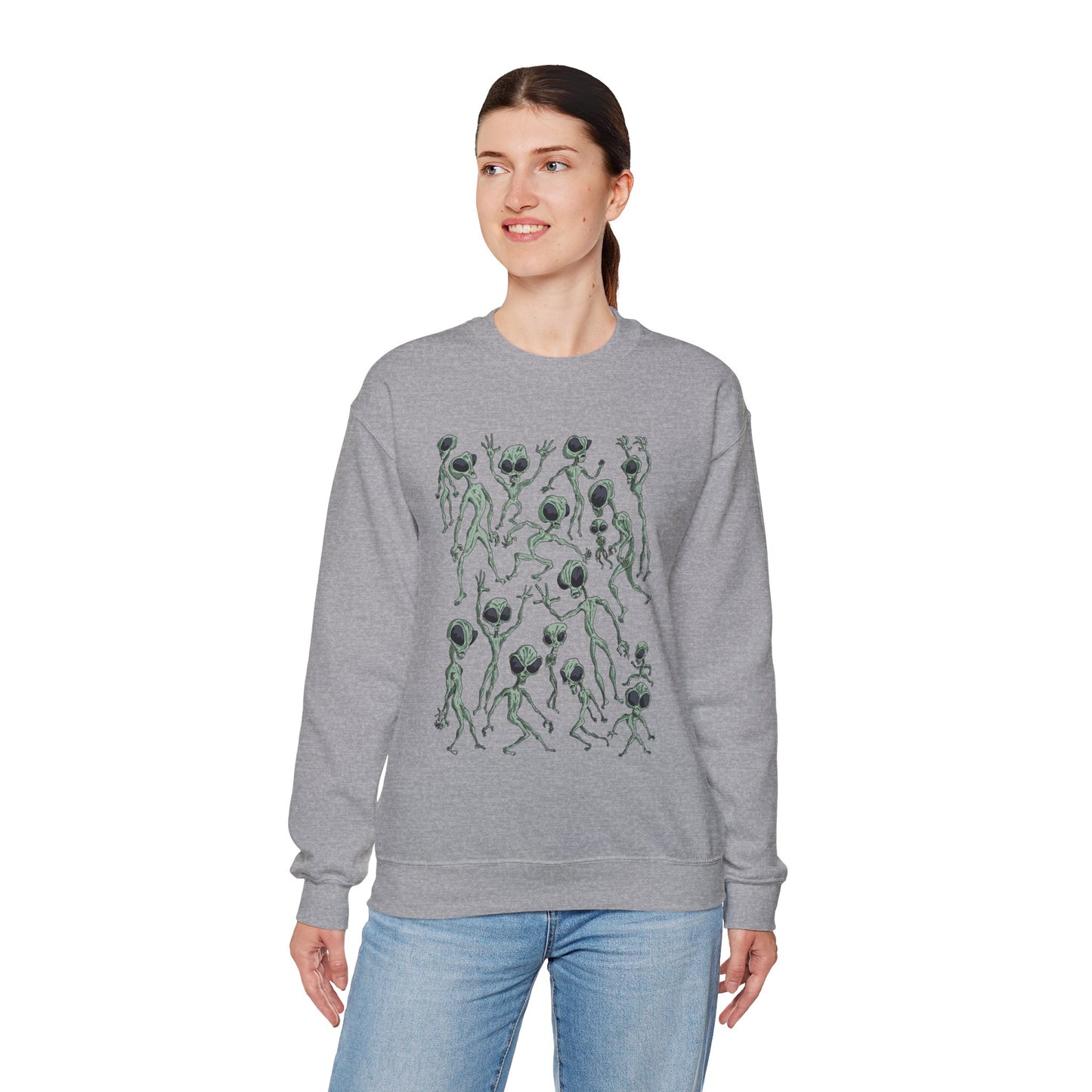 Alien Dance Party Crewneck Sweatshirt – Unisex Heavy Blend
