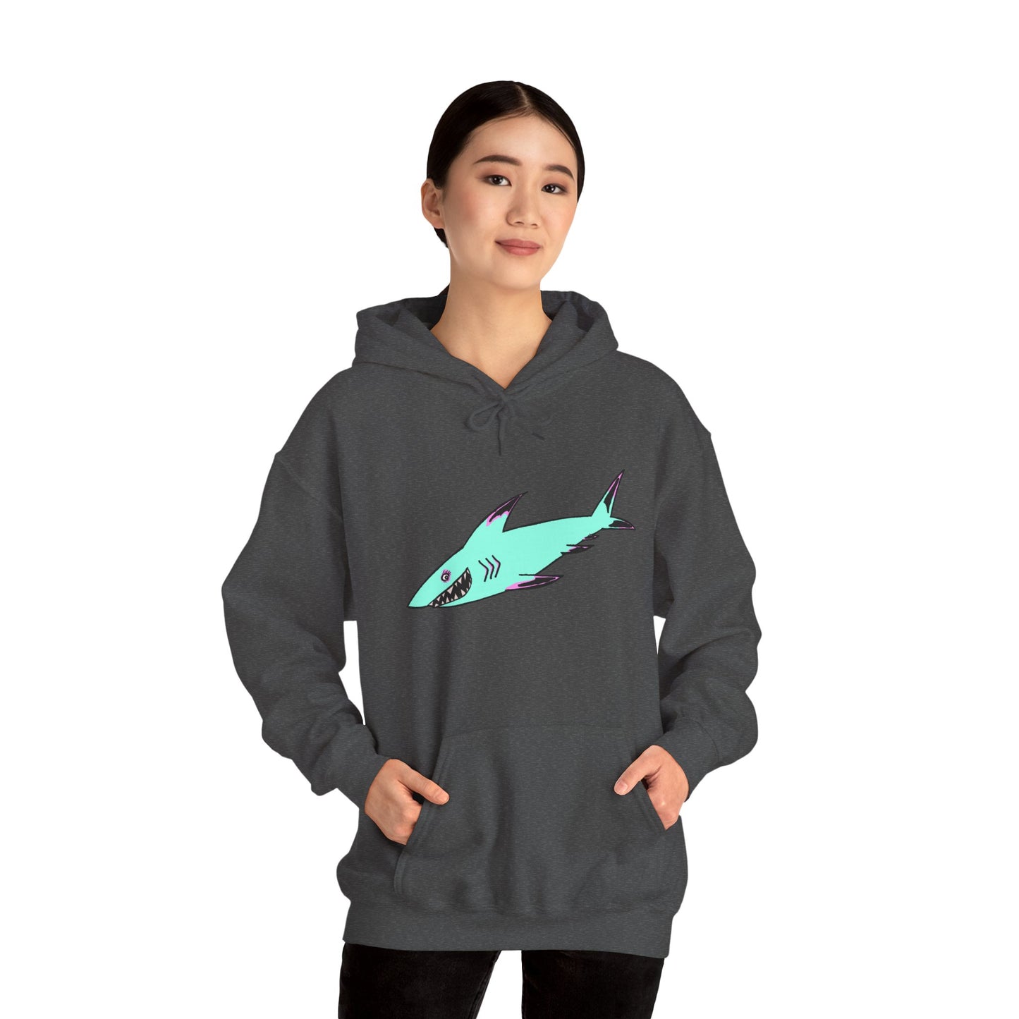 Shark Graphic Unisex Hoodie, Fun Casual Wear, Beach Lover's Gift, Relaxing Lounge Sweatshirt, Unique Gift for Any Occasion
