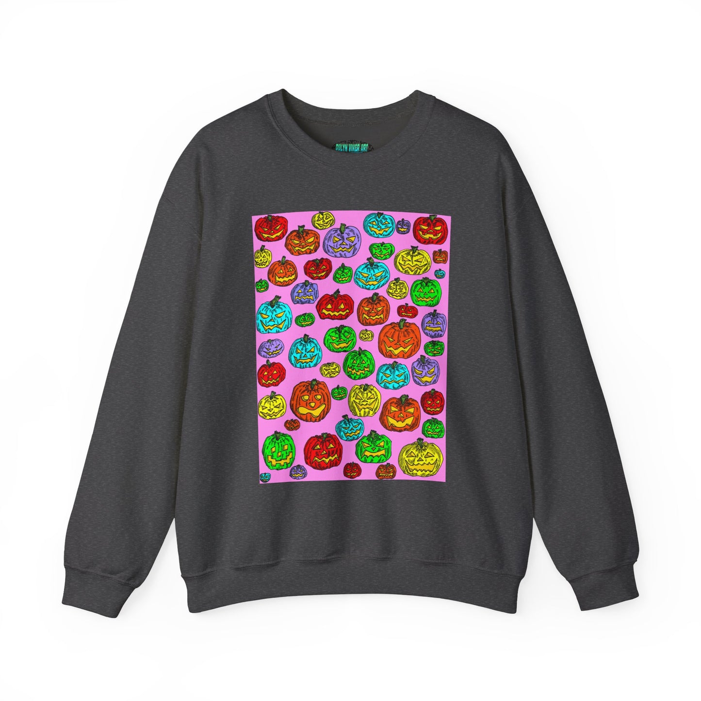 Colorful Pumpkin Crewneck Sweatshirt for Fall Celebrations