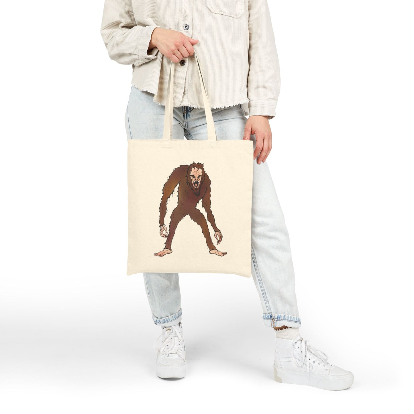 Bigfoot Encounter - Creature Illustration Cotton Tote Bag