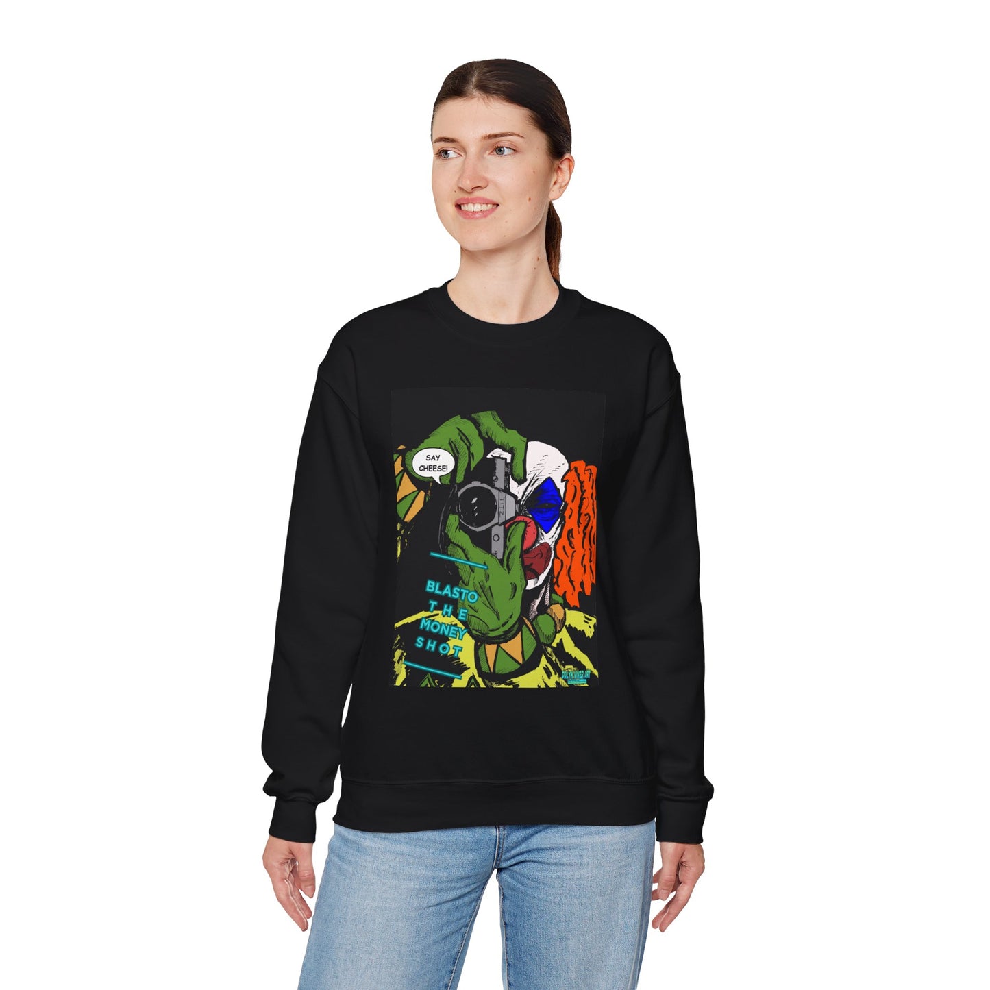 Blasto the Clown Retro Homage Graphic Crewneck Sweatshirt - 'Blast from the Past'