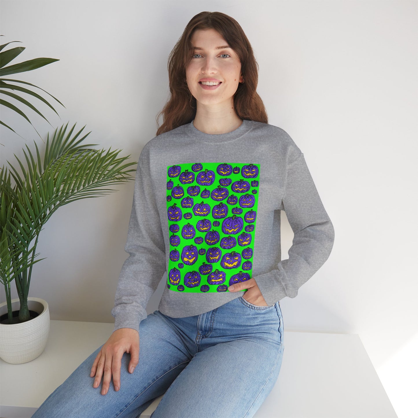 Halloween Pumpkin Crewneck Sweatshirt