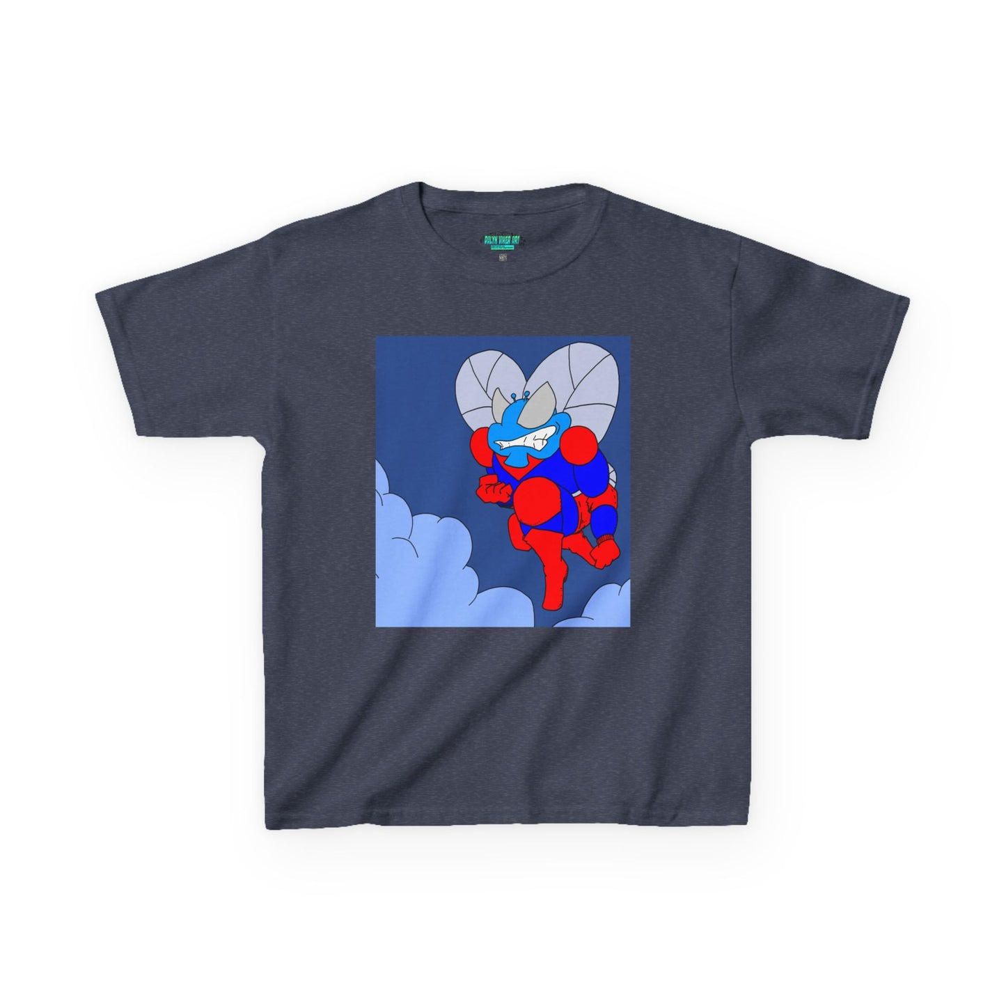 The Astounding Astro-Fly - Up in the Clouds - Kids Superhero Graphic Tee - Fun Cartoon Design for Playful Days
