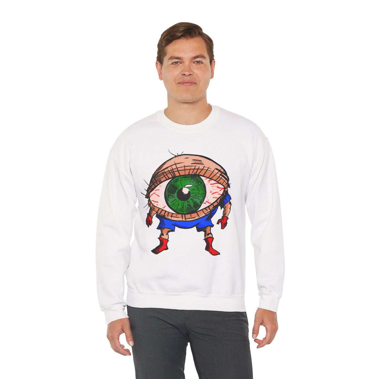 Terrif-EYE-ing Unique Cartoon Eye Sweatshirt - Unisex Heavy Blend™