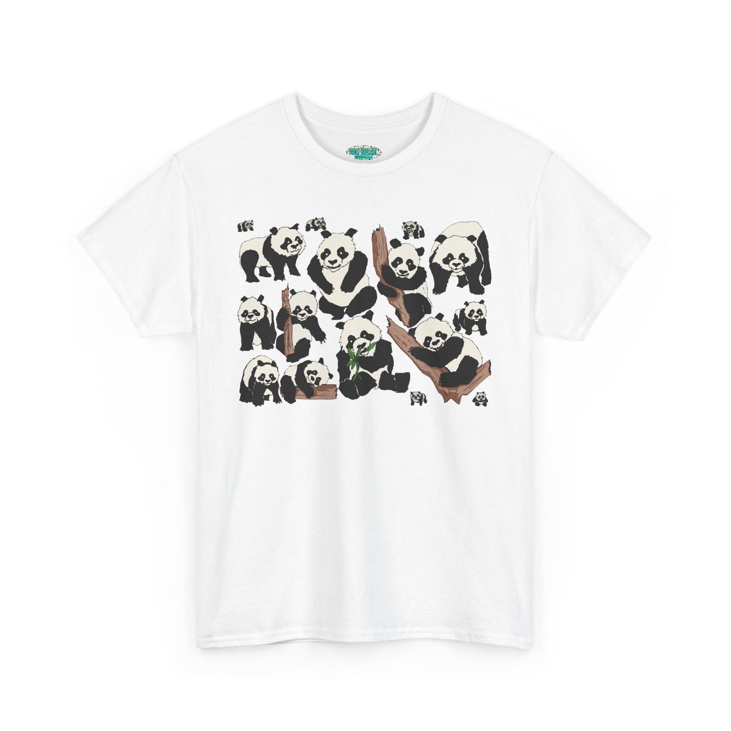 Cute Panda Design Unisex Heavy Cotton Tee | Animal Lover Gift, Casual Wear, Eco-Friendly Apparel, Nature Enthusiast Clothing
