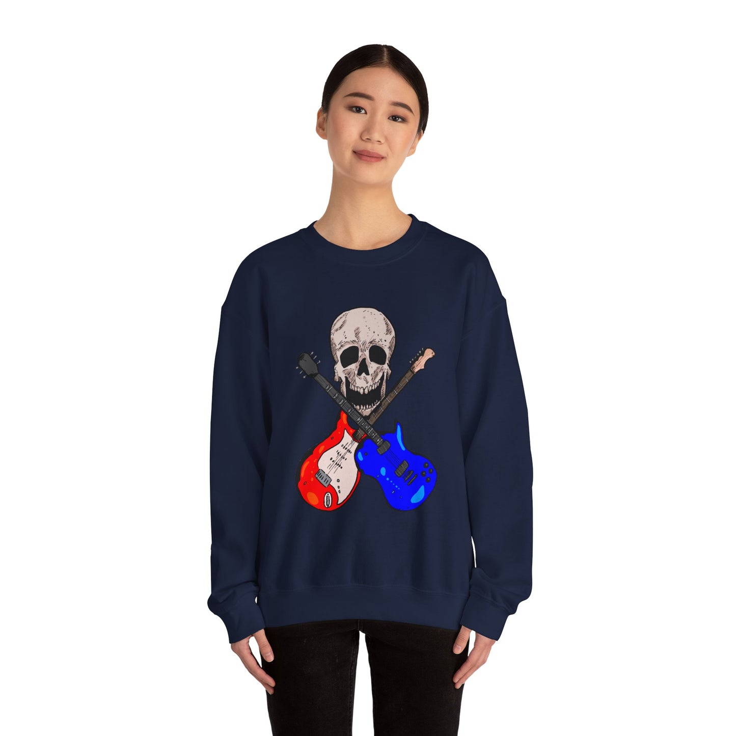 Skull and Guitar Crewneck Sweatshirt