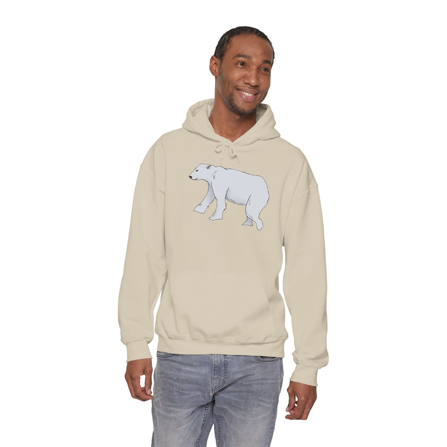 Cozy Polar Bear Hoodie - Warm Winter Fashion, Unisex Sweatshirt, Gift for Animal Lovers, Perfect for Cold Days, Cute Outdoor Wear