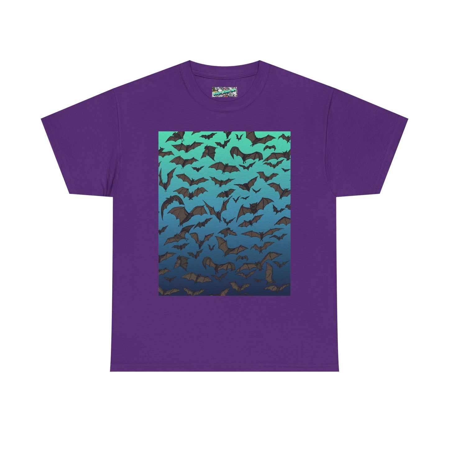Bat Swarm Graphic Tee — Gradient Night Flight T-Shirt