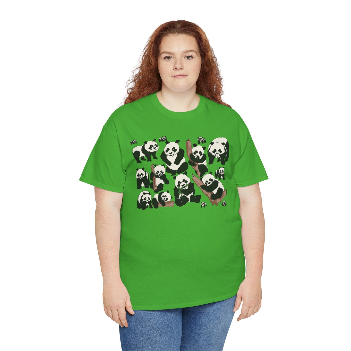 Cute Panda Design Unisex Heavy Cotton Tee | Animal Lover Gift, Casual Wear, Eco-Friendly Apparel, Nature Enthusiast Clothing