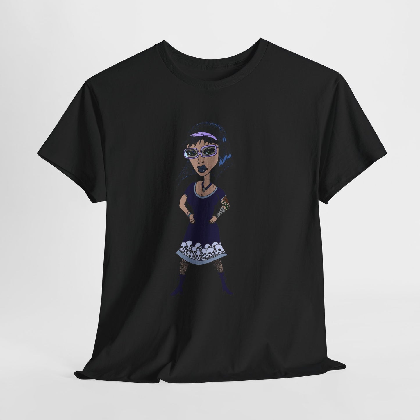 Gothic Doll T-Shirt — Retro Vampire Girl Graphic Tee