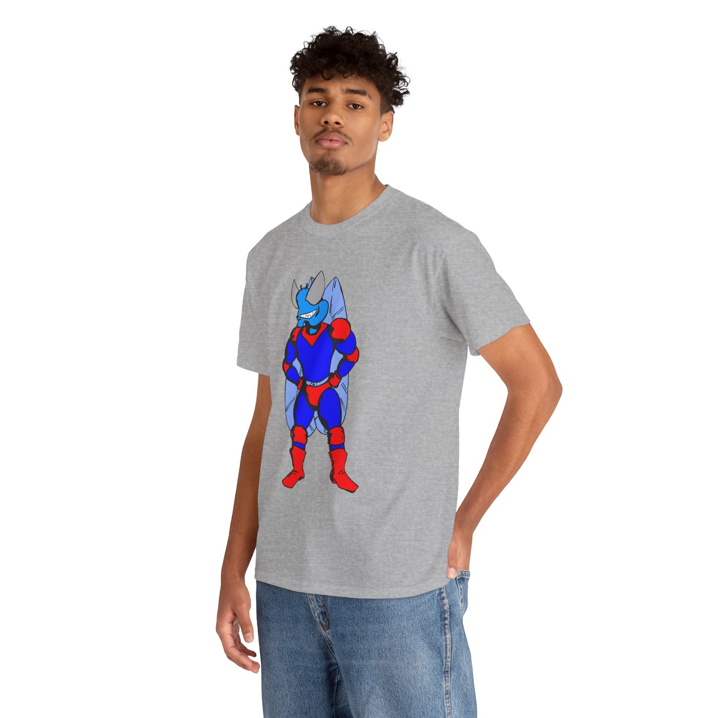 Astro-Fly Hero Graphic Tee - Blue & Red Superhero T-Shirt