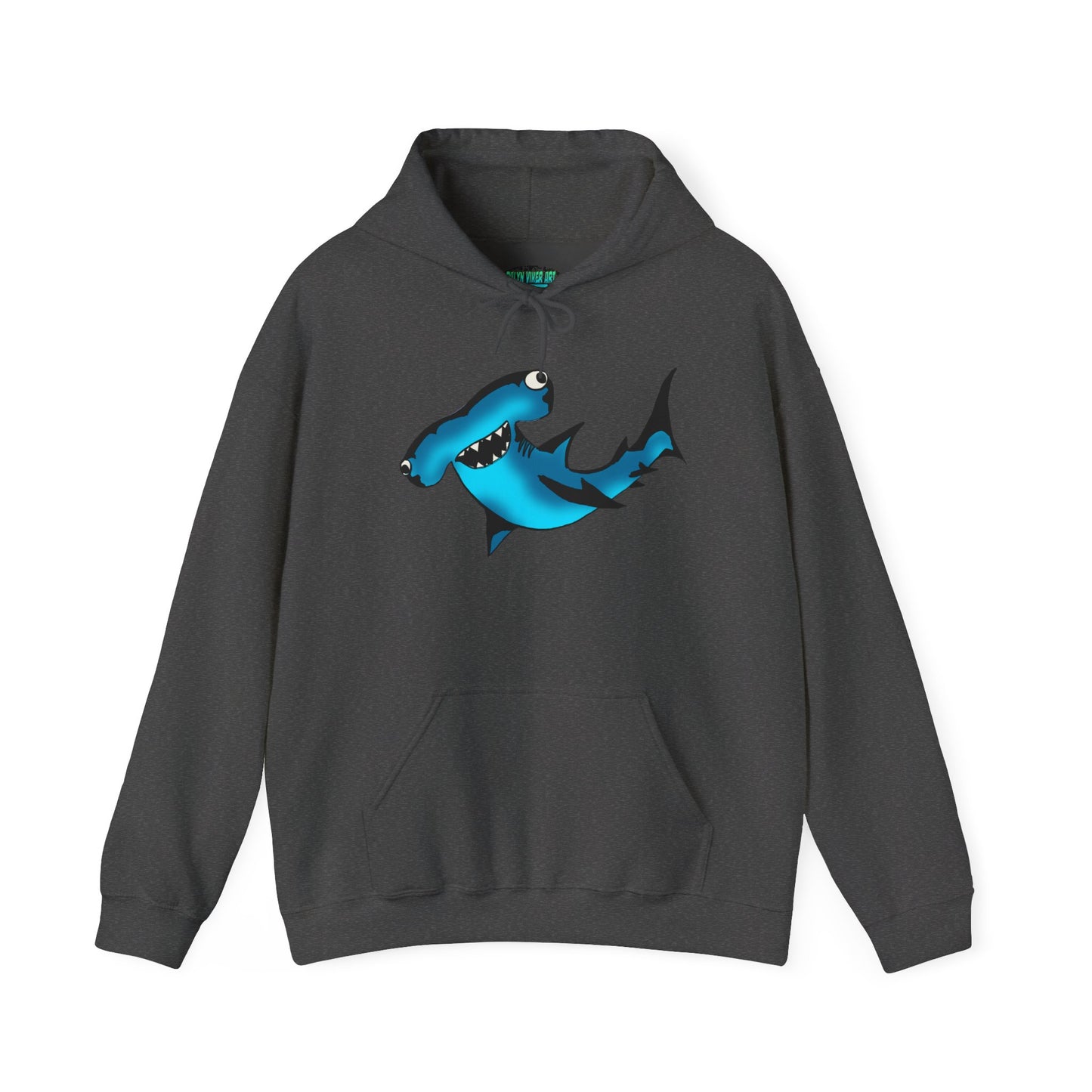 Harley Hammerhead Shark Design Unisex Hooded Sweatshirt, Funny Gift for Ocean Lovers, Casual Wear, Beach Days, Unique Apparel, Birthday Present