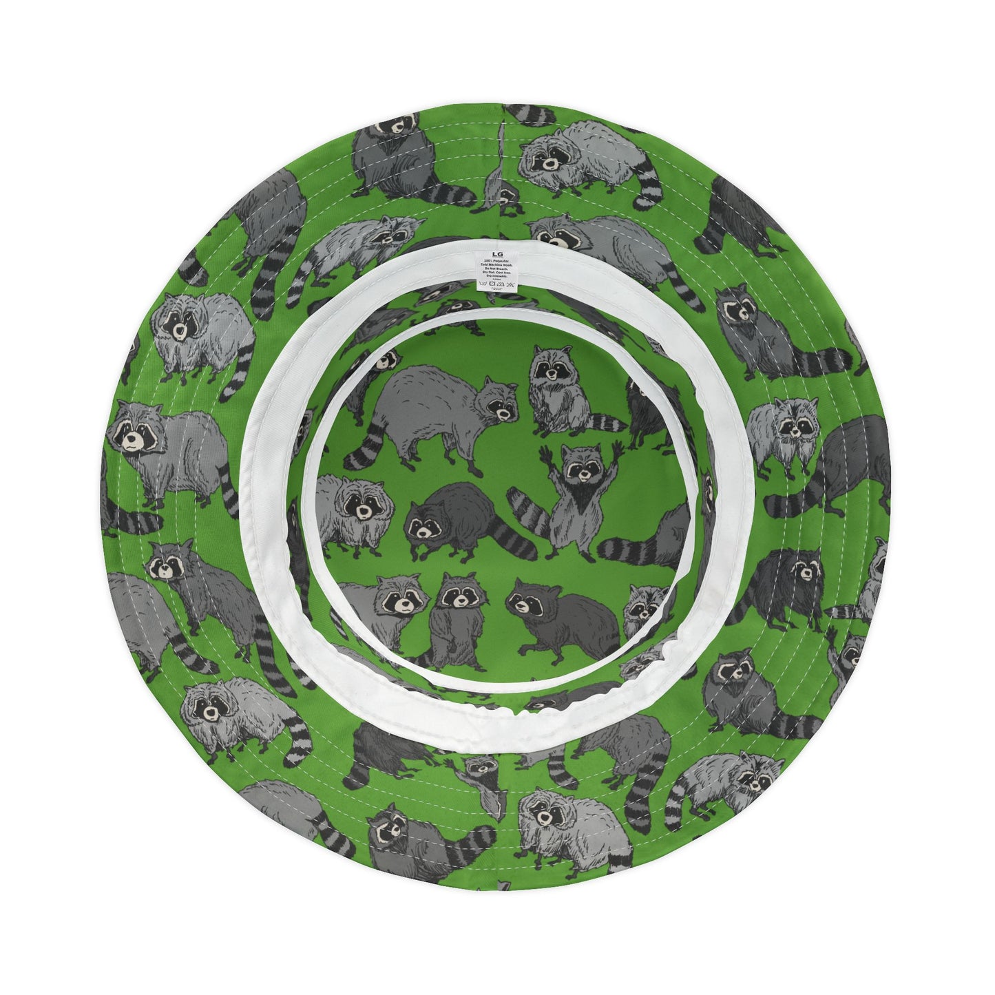 Raccoon Print Bucket Hat, Fun Outdoor Accessories, Gifts for Animal Lovers, Summer Fashion, Eco-Friendly Headwear