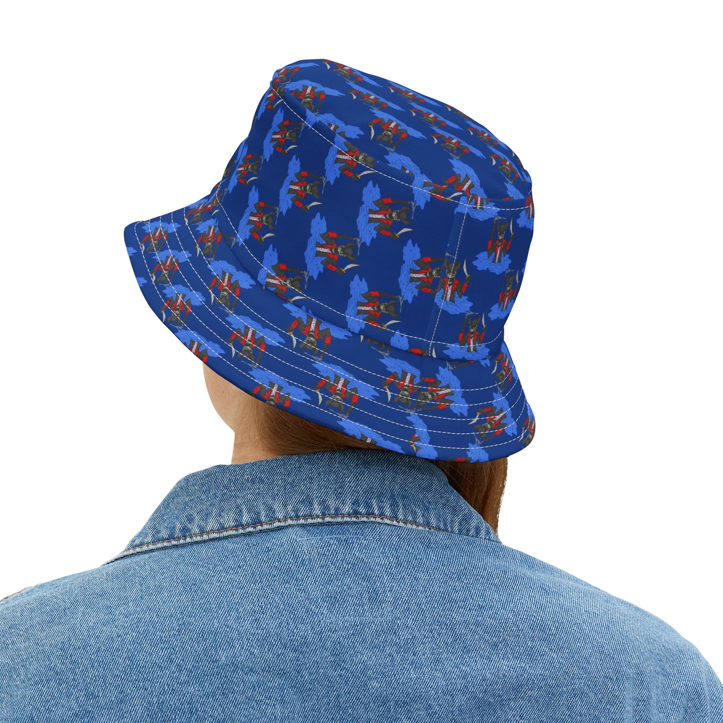 Blue Skeleton Pirate Bucket Hat for Summer Fun