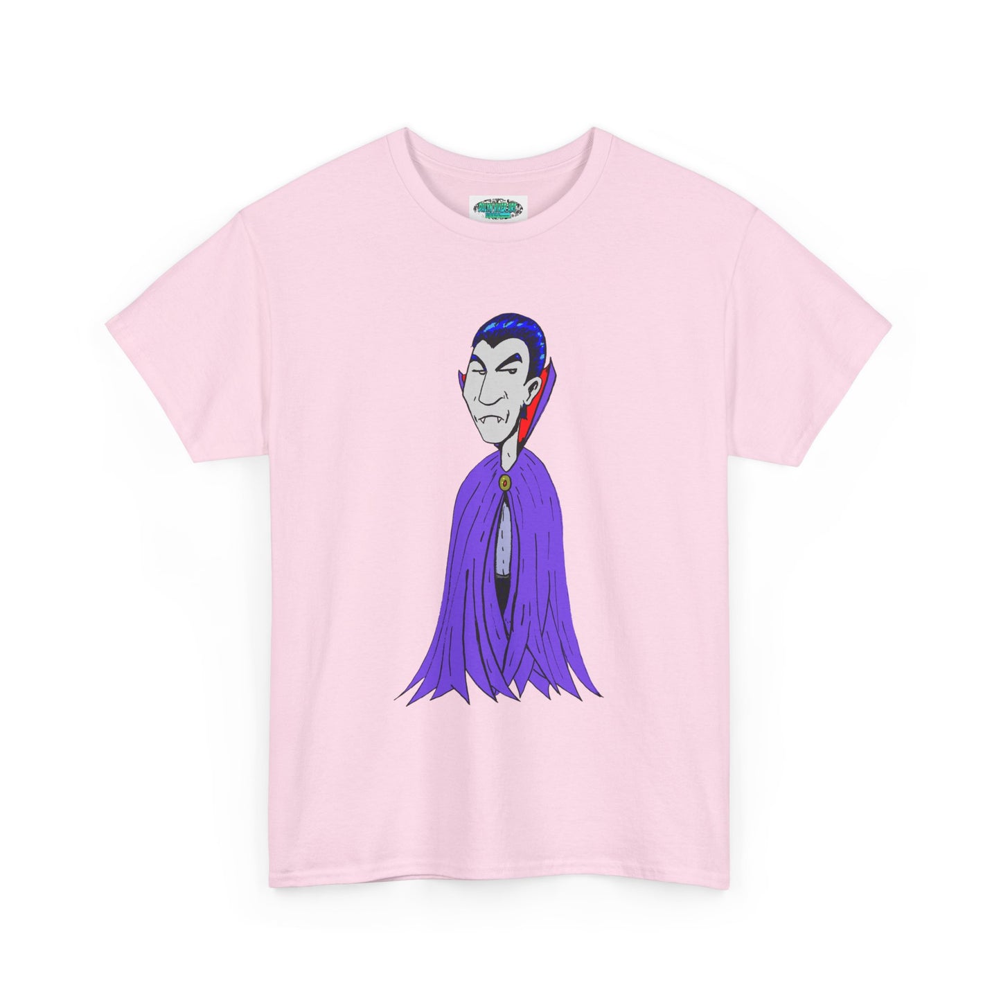 Vampire Cartoon Tee - Cute Purple Cloak Dracula Graphic T-Shirt