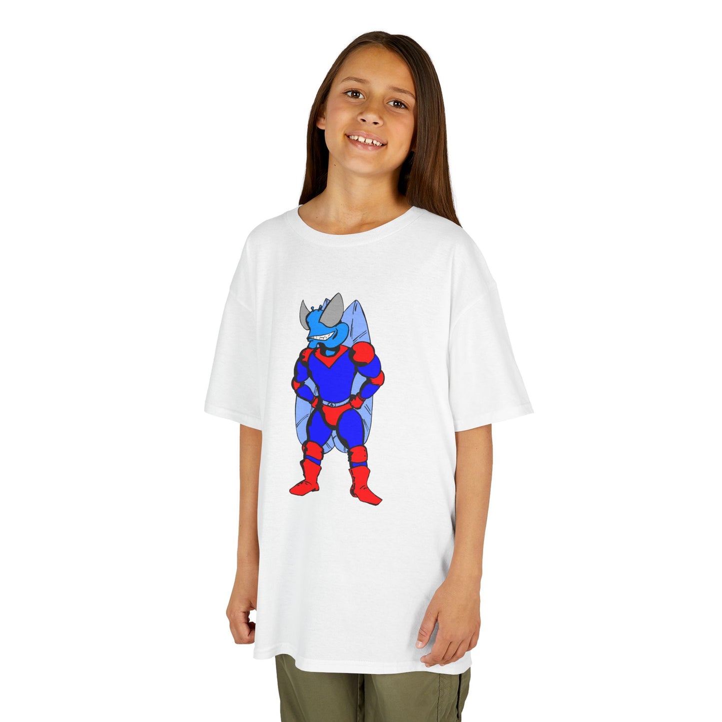 Astro-Fly Kids Superhero T-Shirt — Cute Red & Blue Winged Hero Tee for Boys & Girls
