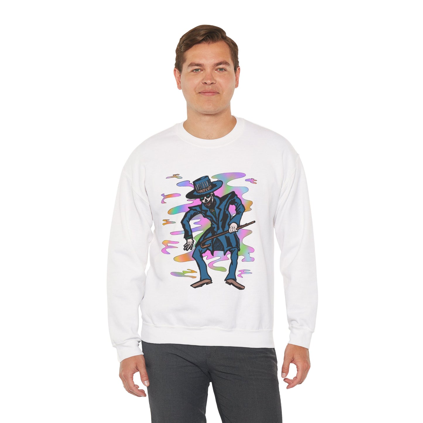 Vibrant Voodoo Graphic Crewneck Sweatshirt - Unisex Halloween Vibe