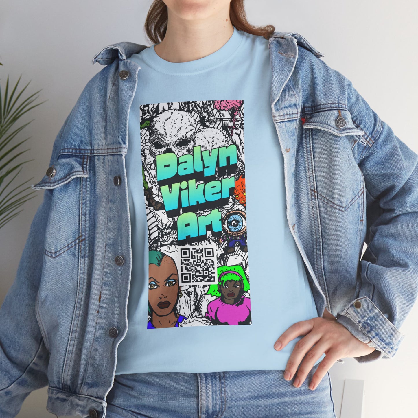 Graphic Art T-Shirt — "Dalyn Viker Art" Vertical Collage Tee