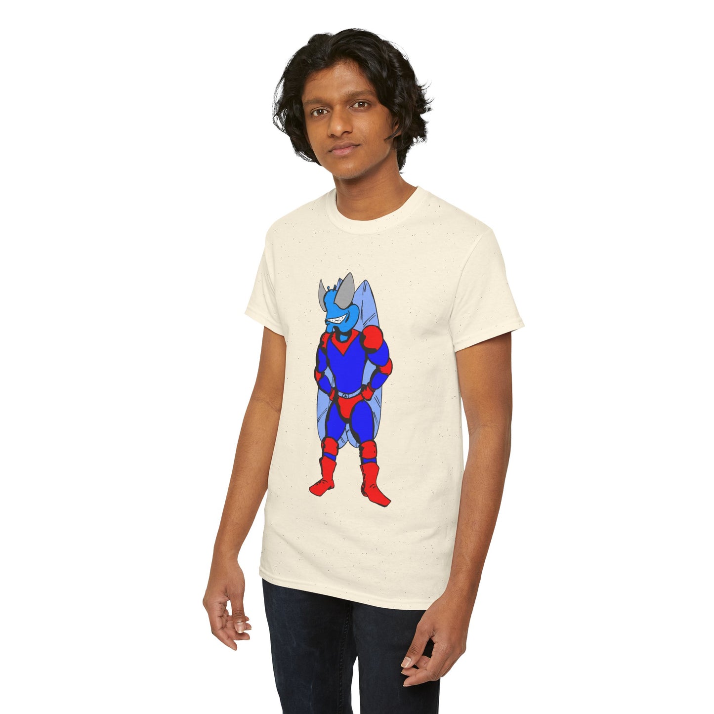 Astro-Fly Hero Graphic Tee - Blue & Red Superhero T-Shirt