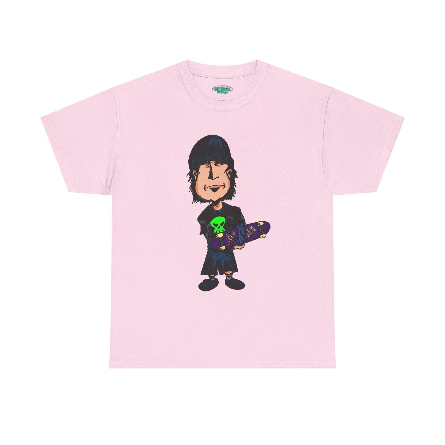 Rude Skater Dude - Skate Punk Cartoon Tee – Boy with Skateboard Graphic Shirt