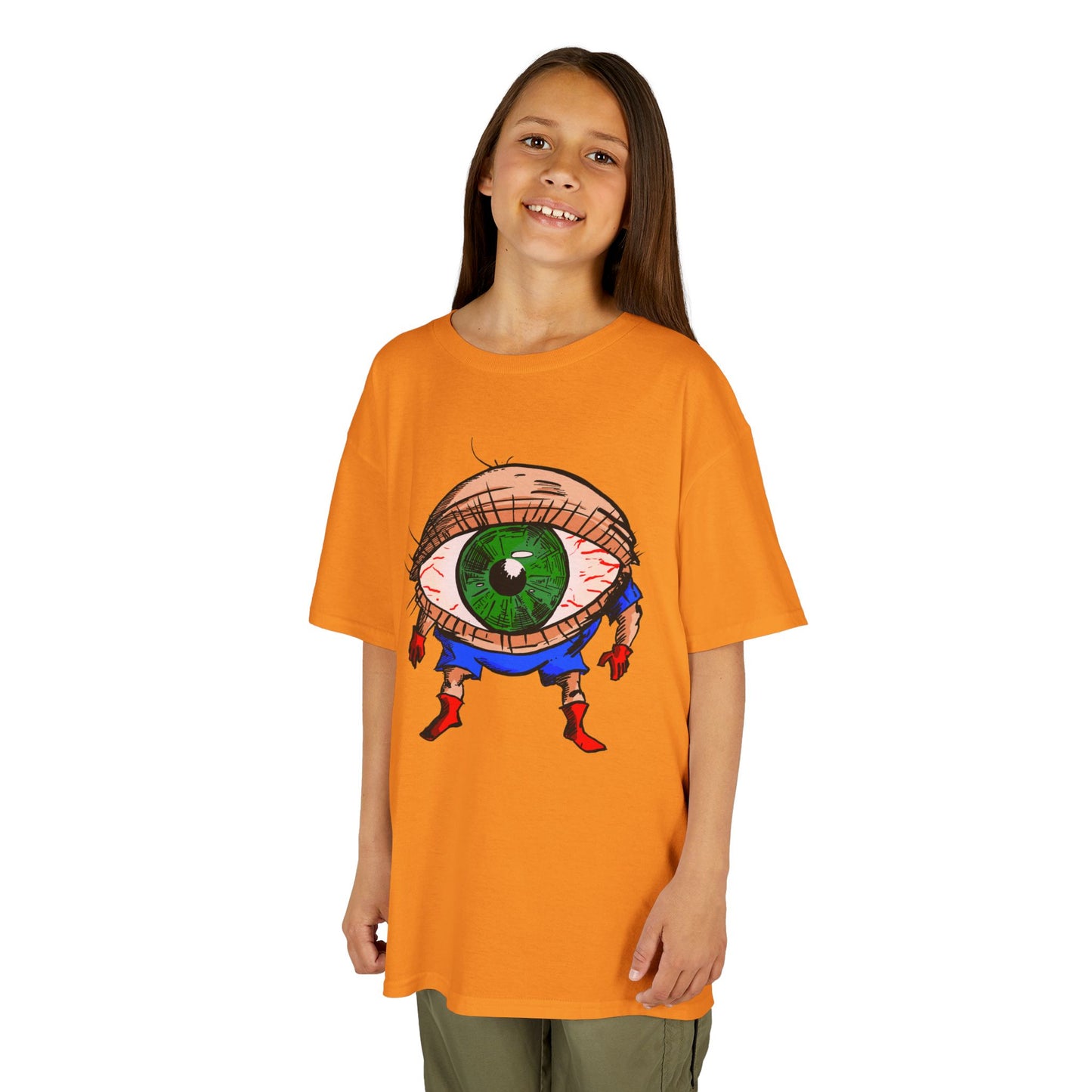 Terrif-EYE-ing Whimsical Kids Heavy Cotton Tee with Eye Design