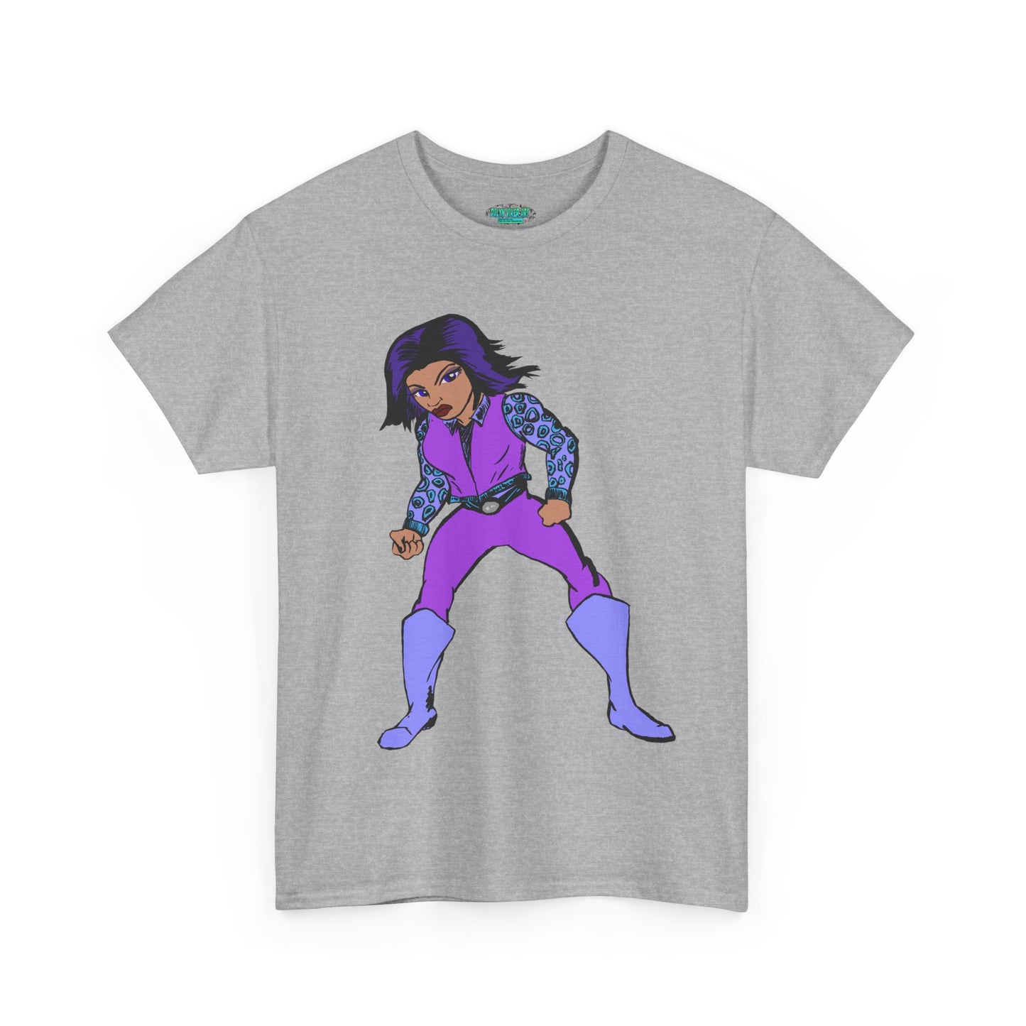 Retro Cartoon Hero Woman Character Unisex Heavy Cotton Tee, Vintage Graphic Tee, Fun T-Shirt, Gift for Fans, Casual Wear, Everyday Tee