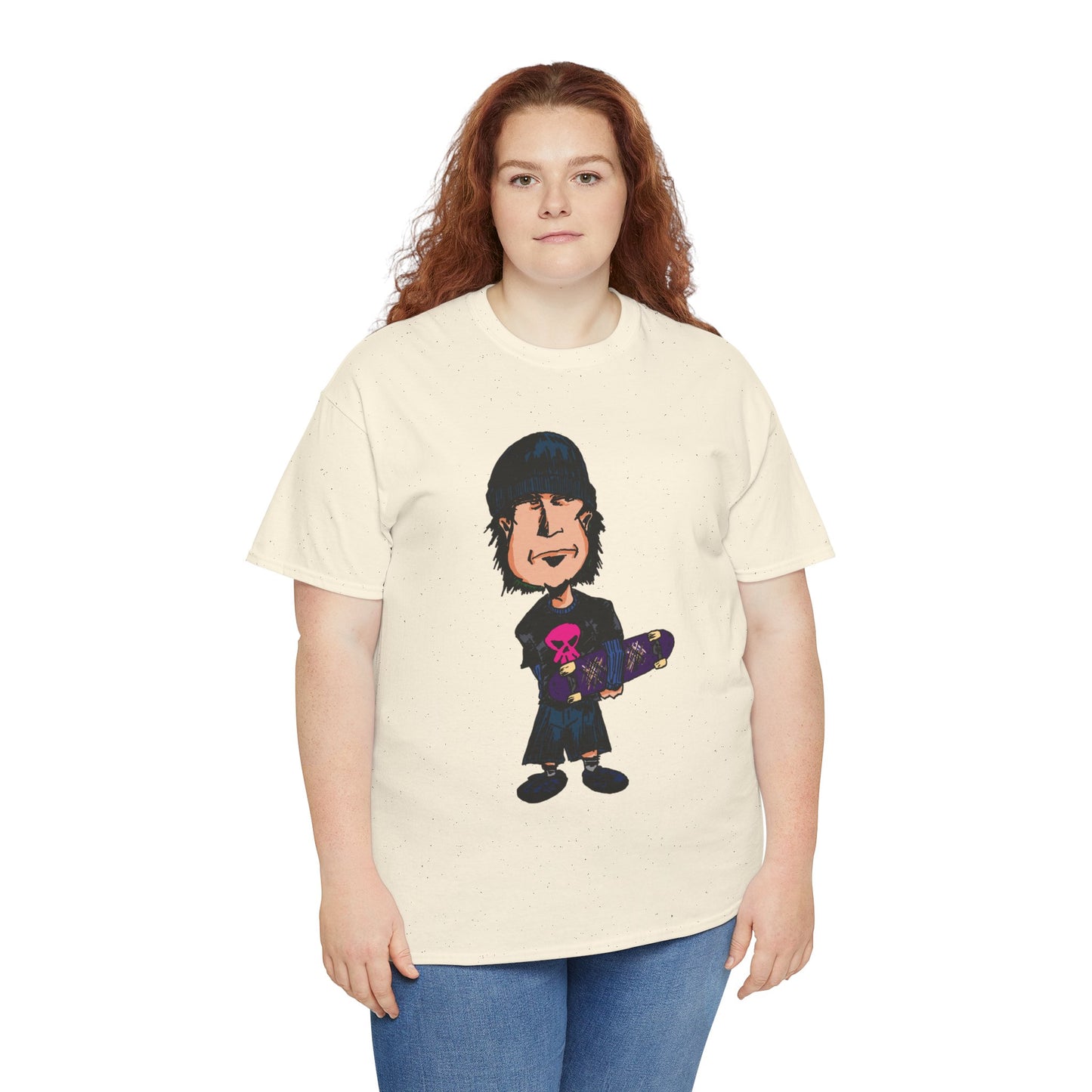 Rude Skater Dude - Skate Punk - Skater Kid Cartoon T‑Shirt — Cute Skateboarder Graphic Tee