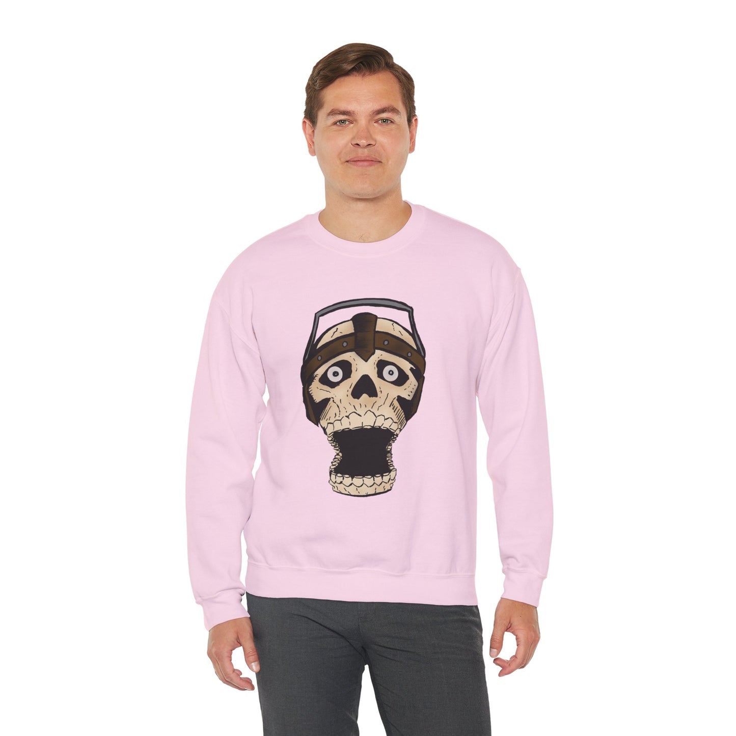 Screaming Skull Graphic Crewneck Sweatshirt - Unisex Heavy Blend