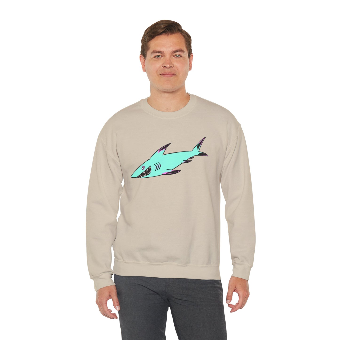 Charming Shark Graphic Sweatshirt - Unisex Heavy Blend™ Crewneck