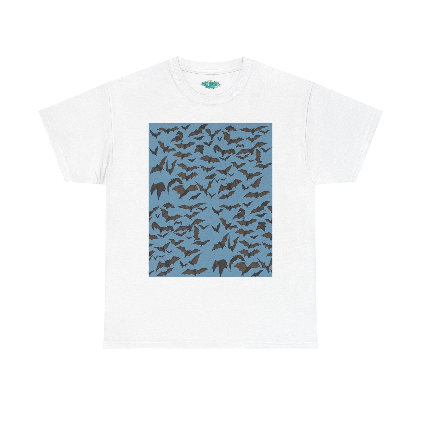 Unisex Bat Print Cotton Tee, Casual Graphic Tee, Halloween Apparel, Unique Gift for Animal Lovers, Stylish Everyday Wear