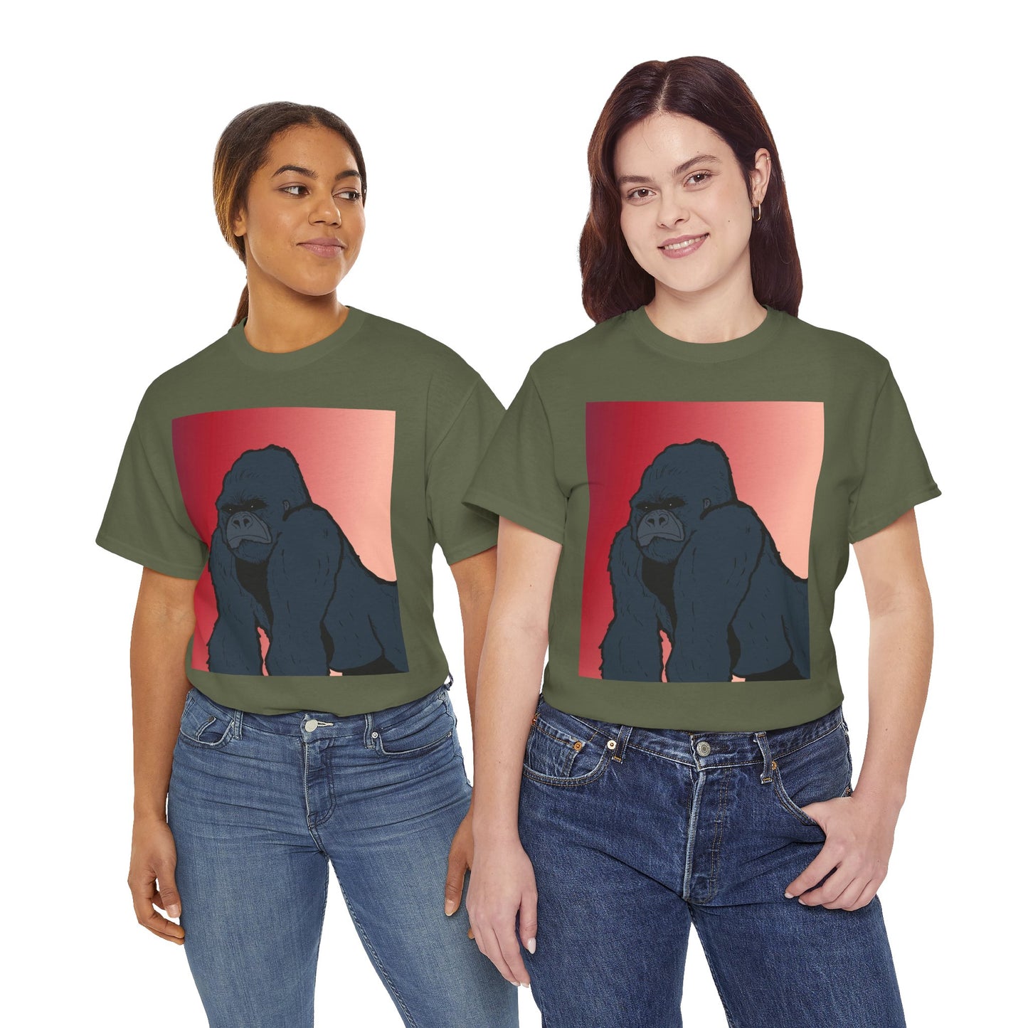 Gorilla Graphic Tee — Vintage Sunset Primate Illustration Shirt