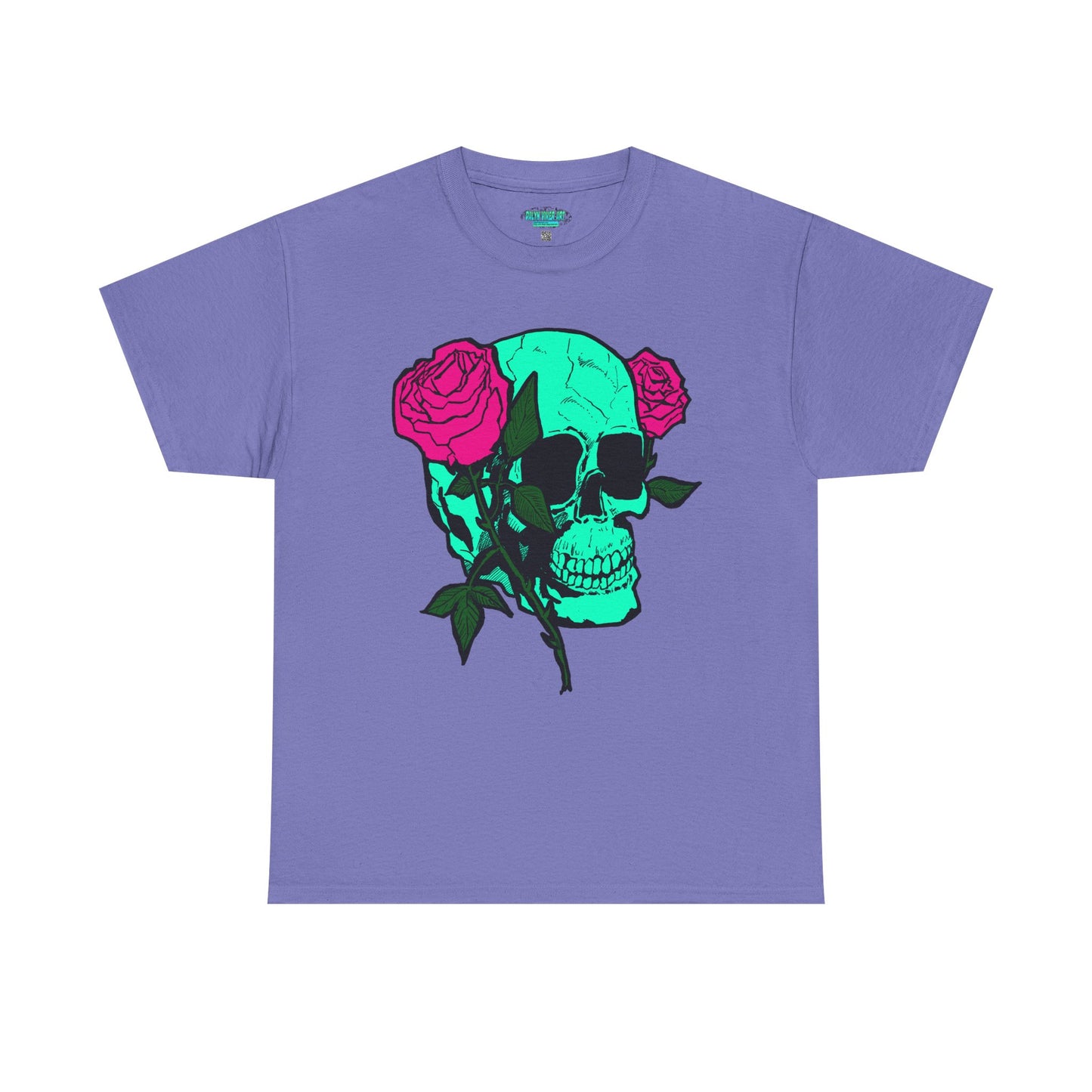 Edgy Skull & Roses Unisex Heavy Cotton Tee - Graphic T-Shirt for Alternative Fashion Lovers