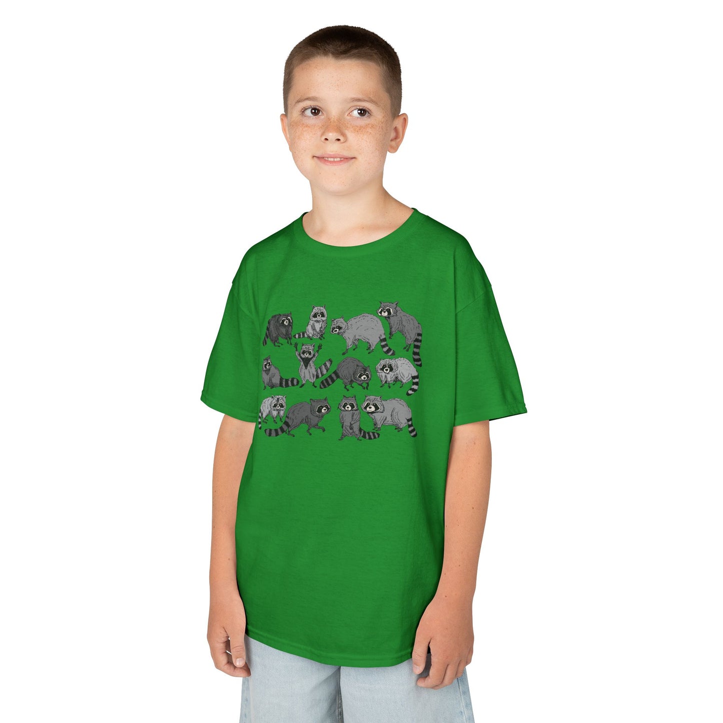 Cute Raccoons Pattern Kids Tee, Animal Lover Gift, Funny Raccoon Shirt, Children's Apparel, Birthday Outfit, Pet Lover Tee