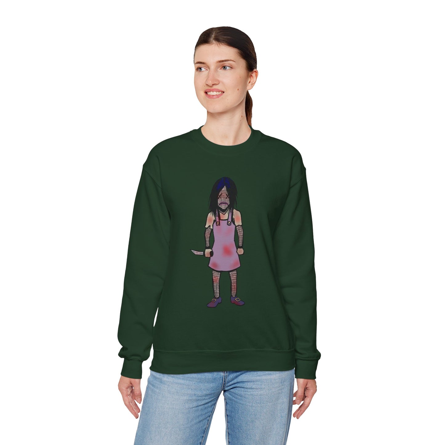 Evil Doll Edgy Graphic Sweatshirt for Unique Style