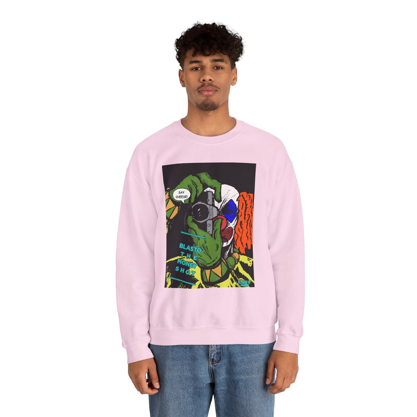 Blasto the Clown Retro Homage Graphic Crewneck Sweatshirt - 'Blast from the Past'