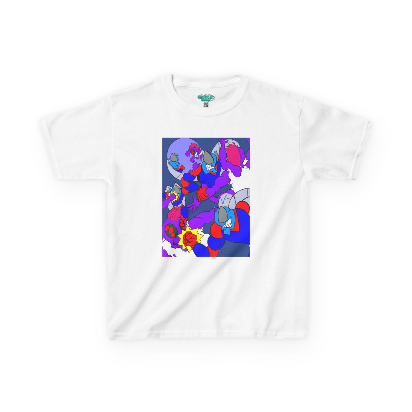 The Astounding Astro-Fly vs The Spiders! Colorful Cartoon Kids Heavy Cotton™ Tee - Fun & Playful Design