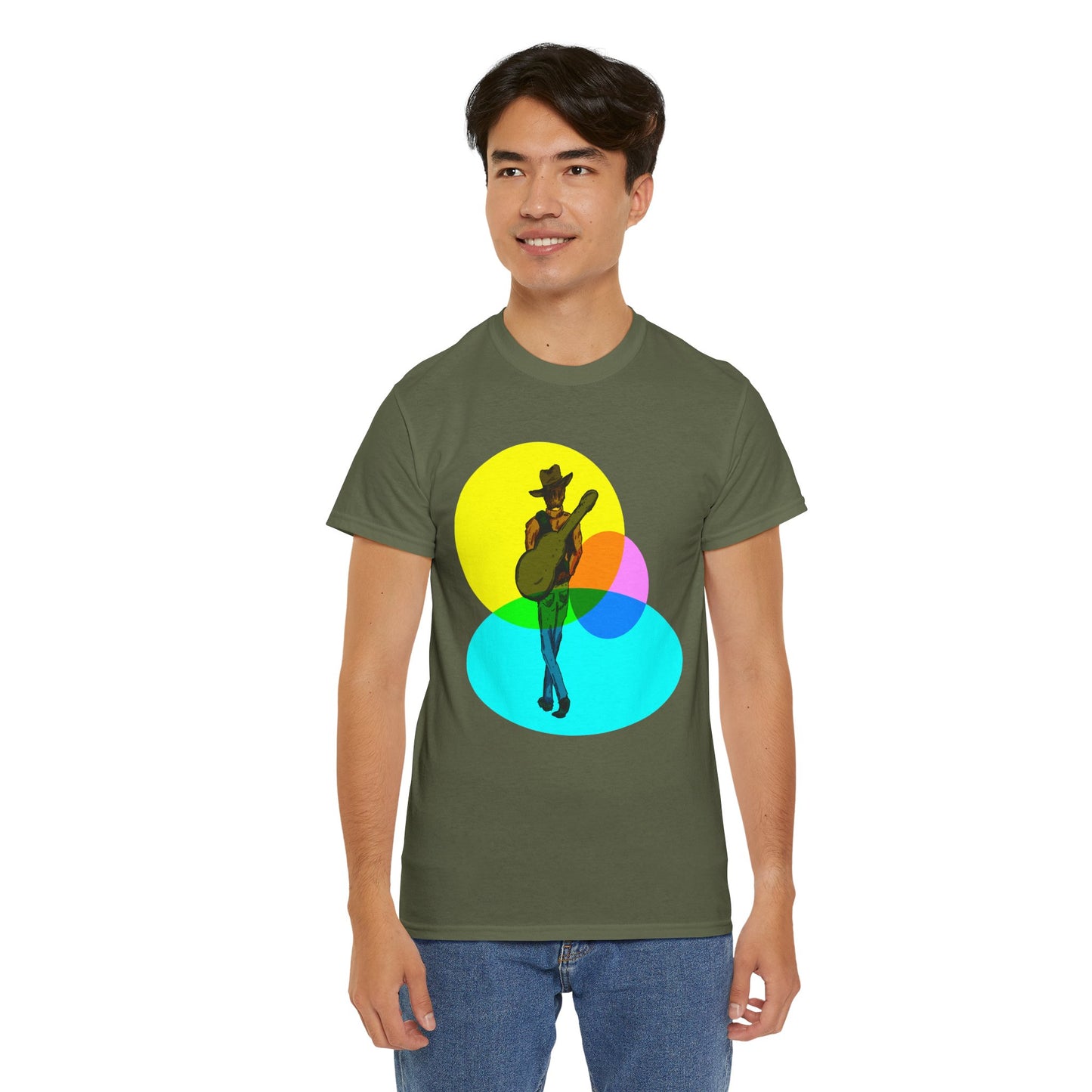 Cowboy Guitar Tee — Colorful Music T‑Shirt