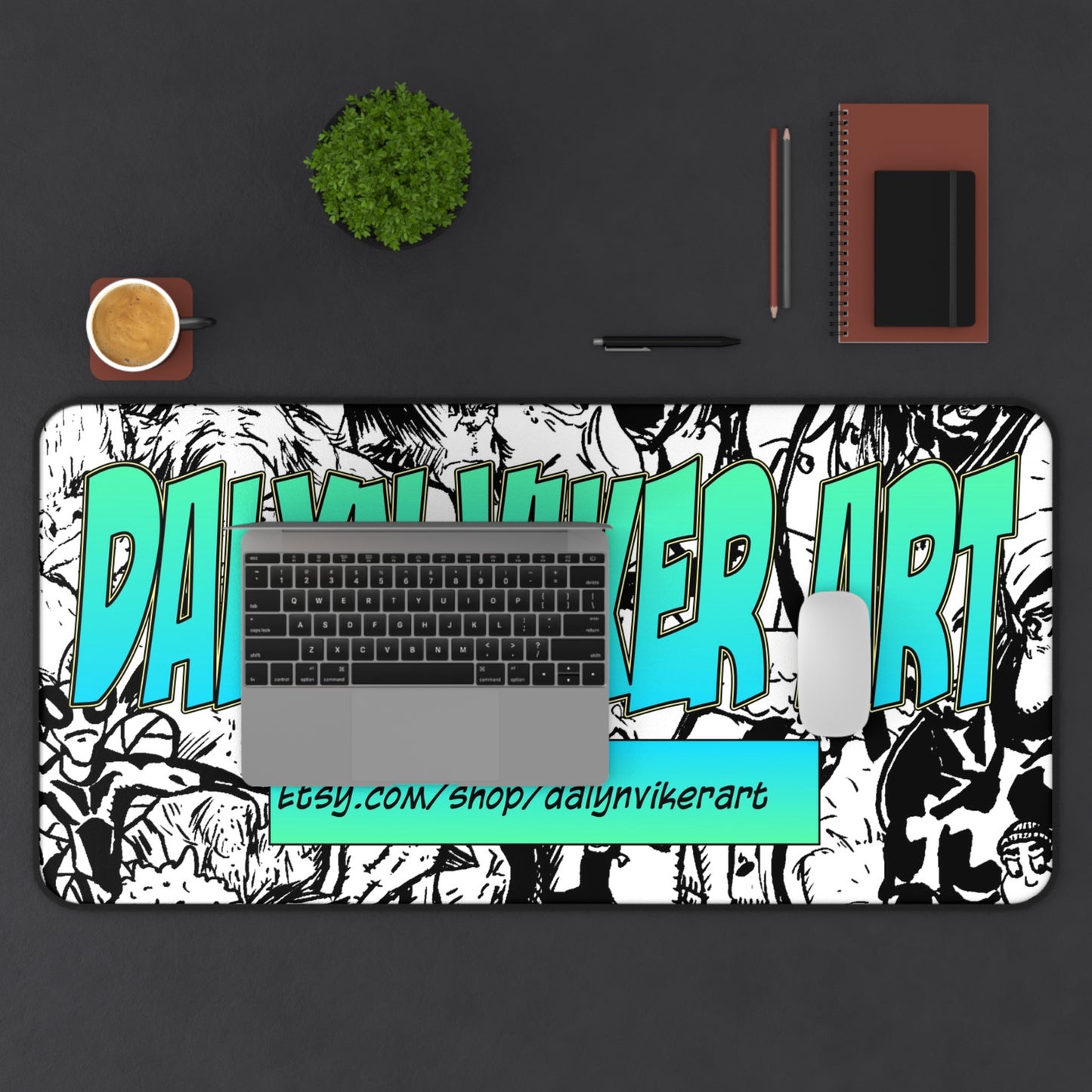 Artistic Desk Mat - Ideal for Home Office, Gamer Setup, or Creative Workspace, Unique Gift for Artists, Birthday, or Holidays