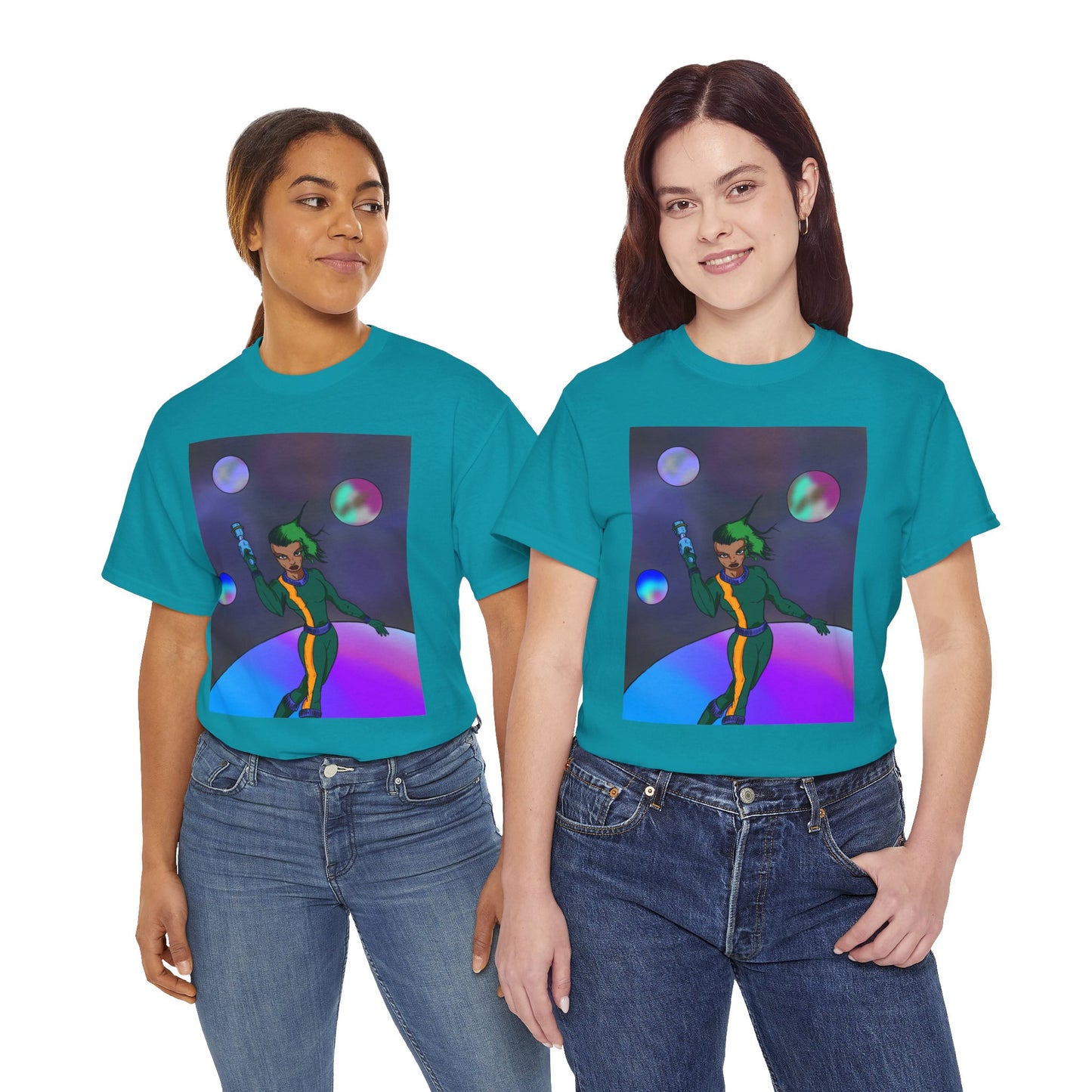 Cosmic Hero Vibe Tee - Unisex Heavy Cotton Tee, Space Art Shirt, Retro Sci-Fi T-Shirt, Gift for Space Lovers, Unique Graphic Tee