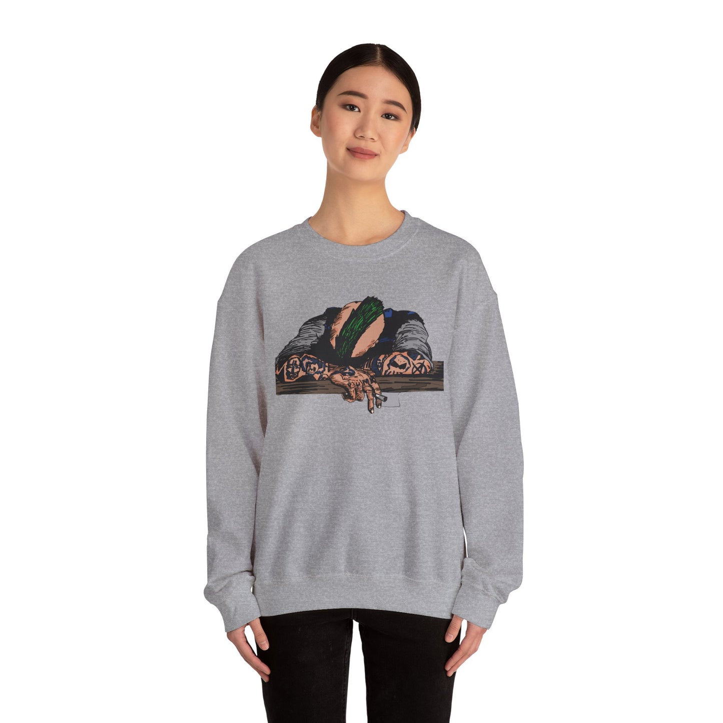 Punk and Done Artistic Unisex Crewneck Sweatshirt - Cozy Vibes